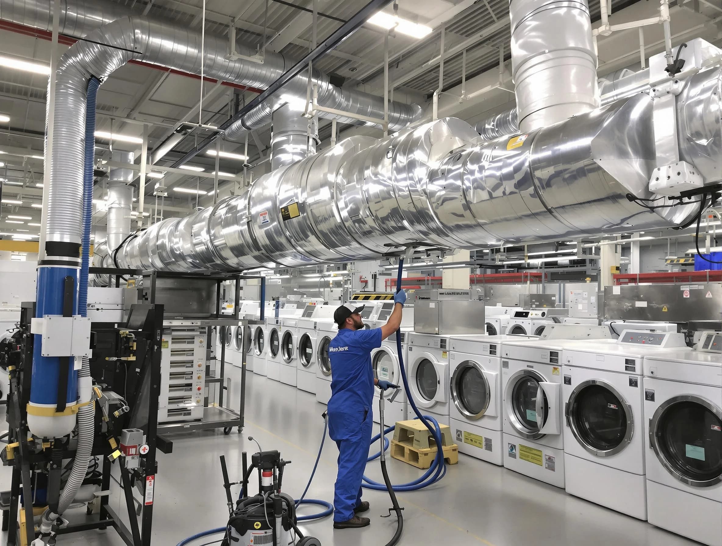 Hendersonville Dryer Vent Cleaning team performing heavy-duty industrial dryer vent cleaning in Hendersonville